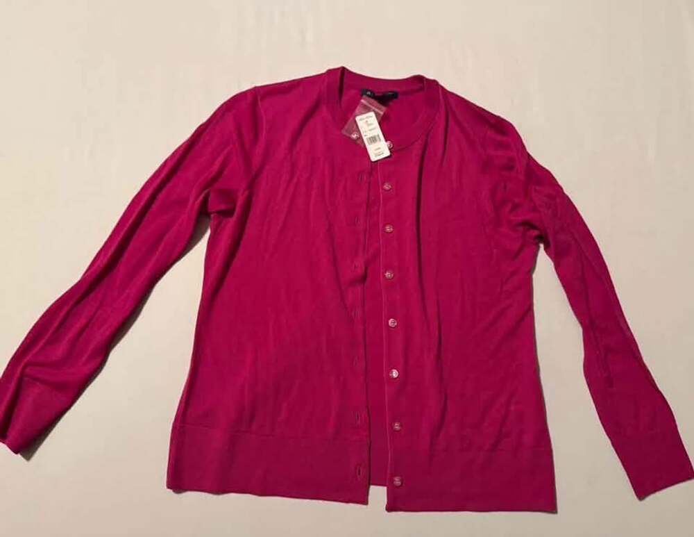 Brooks Brothers Women’s Cardigan Size L Hot Pink Button Front Crew Neck